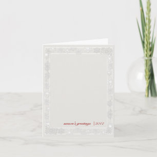 Silver and White Snowflake Business Christmas Card