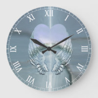 Silver Angel Wings Wrapped Around a Heart