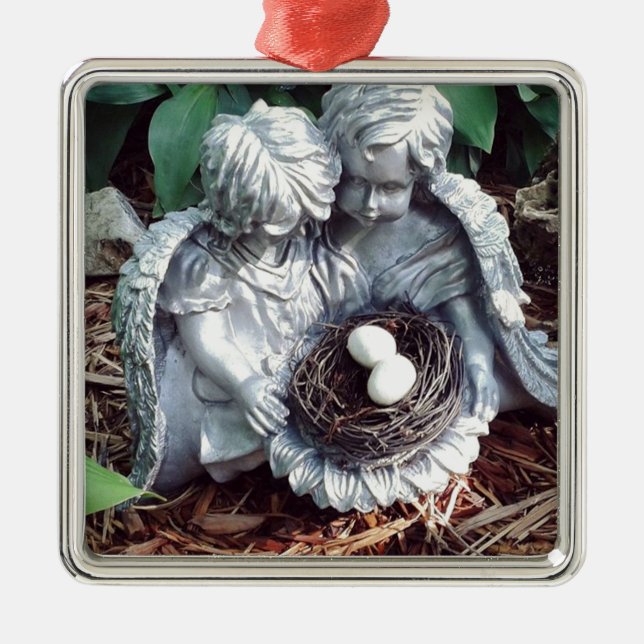 Silver Angels Metal Ornament (Front)
