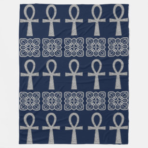 Silver Ankh Fleece Blanket