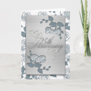 Silver Anniversary Card 25th Anniversary Invitatio