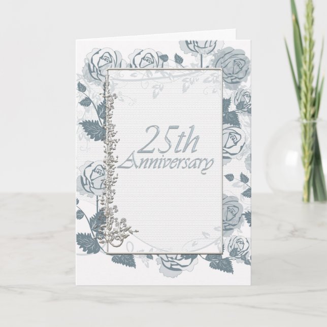 Silver Anniversary Celebrating 25 Years Roses Invitation (Front)