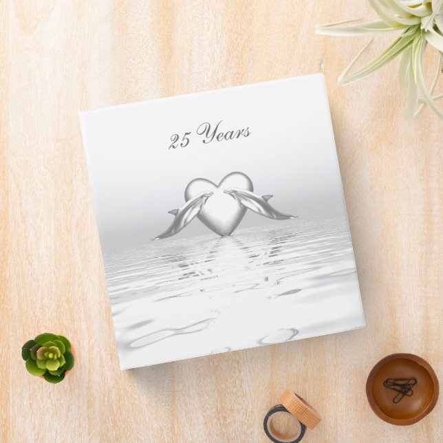 Silver Anniversary Dolphins and Heart Binder (In Situ)
