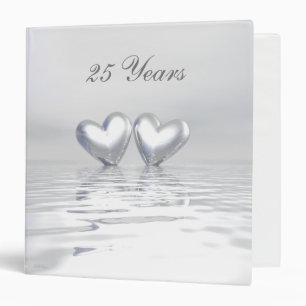 Silver Anniversary Hearts Binder