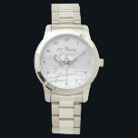 Silver Anniversary Hearts Watch<br><div class="desc">A watch with my simple design of two silver-coloured hearts floating on water. Text says "25 Years".</div>