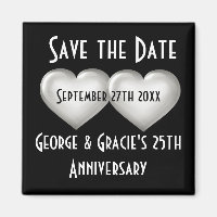 Silver Anniversary Save the Date Magnet