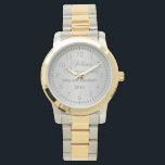 Silver Anniversary Watch<br><div class="desc">Silver Anniversary watch. Customize and personalize the name , as desired.This elegant watch makes a fabulous gift for any occasion whether it's a Christmas present for a grandparent,  an engagement or anniversary present for a special couple or even a birthday present or retirement gift.</div>