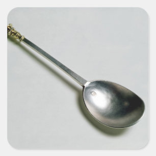 Silver apostle spoon with gold seal top, 1668