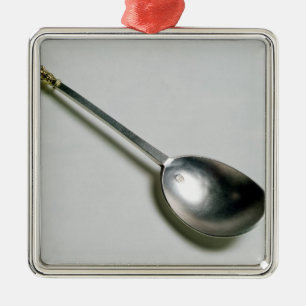 Silver apostle spoon with gold seal top, 1668 metal ornament