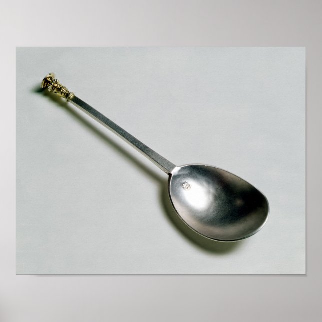 Silver apostle spoon with gold seal top, 1668 poster (Front)