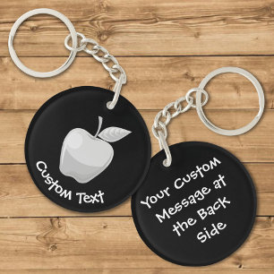 Silver Apple Keychain