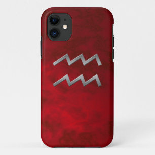 silver aquarius - red iPhone 11 case