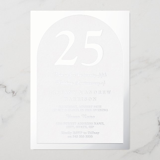 Silver Arch 25th Wedding Anniversary Silver (Front)