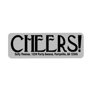 Silver Art Deco Cheers Address