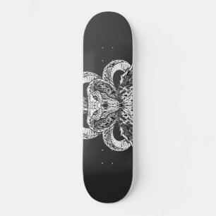 Silver Art Deco Cobra   Ornamental Line Art Graphi Skateboard