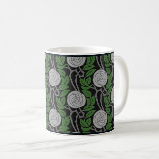 Silver Art Nouveau Roses Coffee Mug