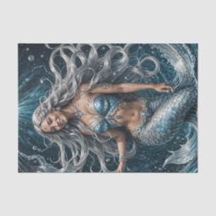 Silver Artic Mermaid Decoupage Paper