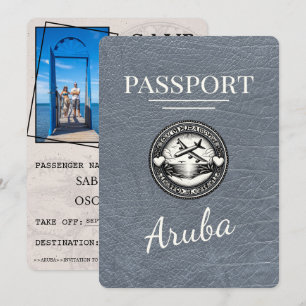 Silver Aruba Passport Save The Date