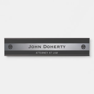 Silver ATTORNEY AT LAW Lawyer Door Sign