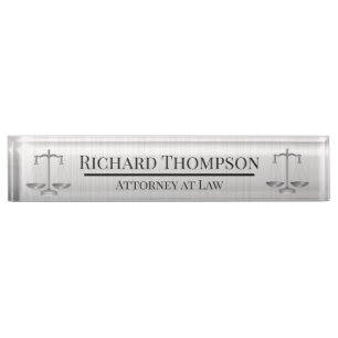 Silver Attorney at Law Nameplate