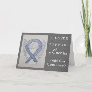 Silver Awareness Ribbon Angel Art Greeting Cards