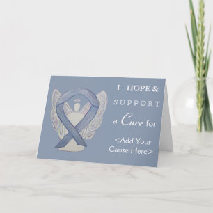 Silver Awareness Ribbon Angel Custom Greeting Card