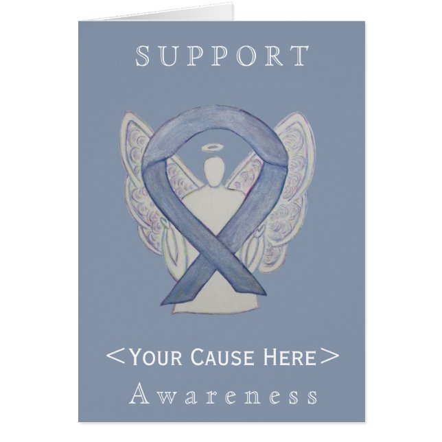 Silver Awareness Ribbon Angel Customized Card (Front)