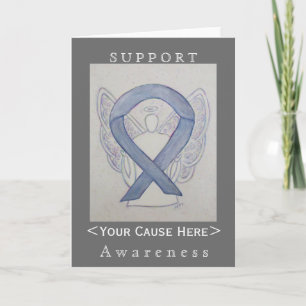 Silver Awareness Ribbon Angel Customized Card