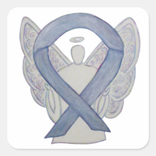 Silver Awareness Ribbon Angel Sticker Decals