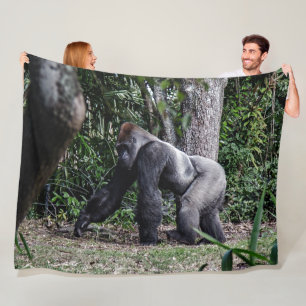 SILVER BACK GORILLA FLEECE BLANKET