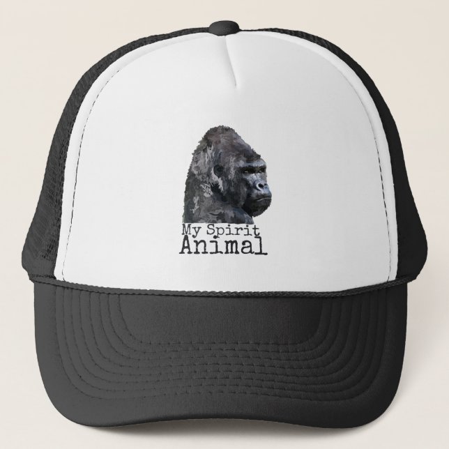 Silver Back Gorilla Spirit Animal Trucker Hat (Front)