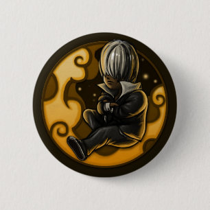 silver badge 2 inch round button
