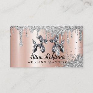Silver Balloons Event Wedding Planning Business Ca Card