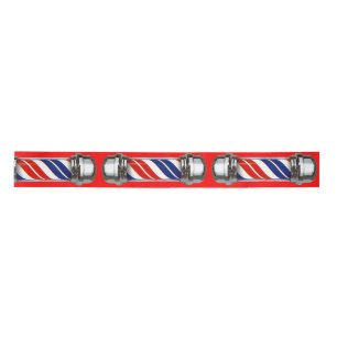 Silver Barber Pole Satin Ribbon