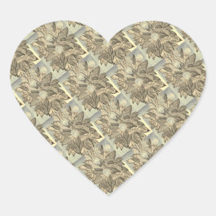 Silver Basket without Handle Heart Sticker