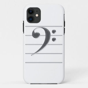 Silver Bass Clef Music iPhone 5 Case