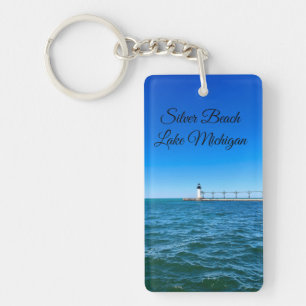 Silver Beach lighthouse – Lake Michigan Keychain