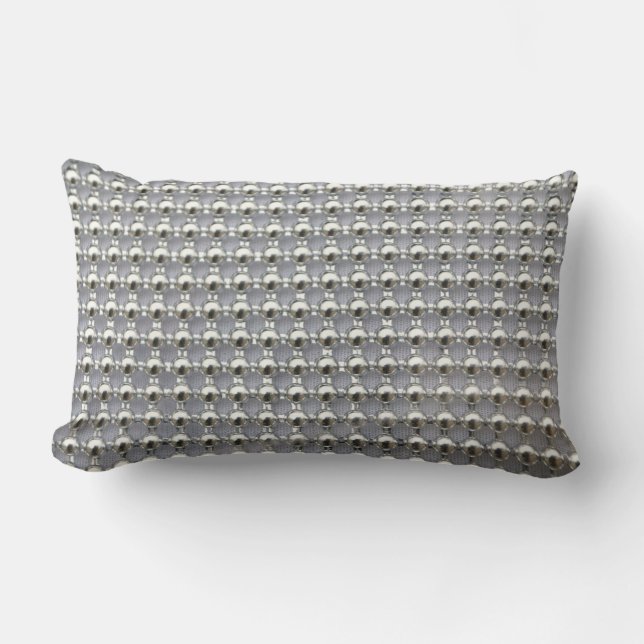 Silver Beads Pattern Lumbar Pillow (Front)