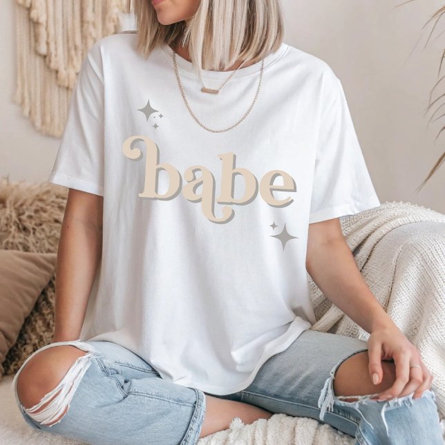 Silver BEIGE Disco Babe Bridal Party hen DO Shirt (Creator Uploaded)