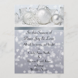 Silver Bell Christmas Wedding Invitation