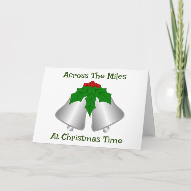 Silver Bells Across The Miles Christmas Holiday Card (Front)
