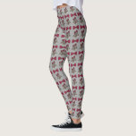 Silver Bells Bow Wedding Anniversary Leggings<br><div class="desc">Features an original marker illustration of a pair of silver bells and a burgundy bow. Perfect for weddings and anniversaries!

Designer is available to create and upload custom designs to match the colours and themes of your wedding--click "Ask this Designer" to begin the design process!</div>