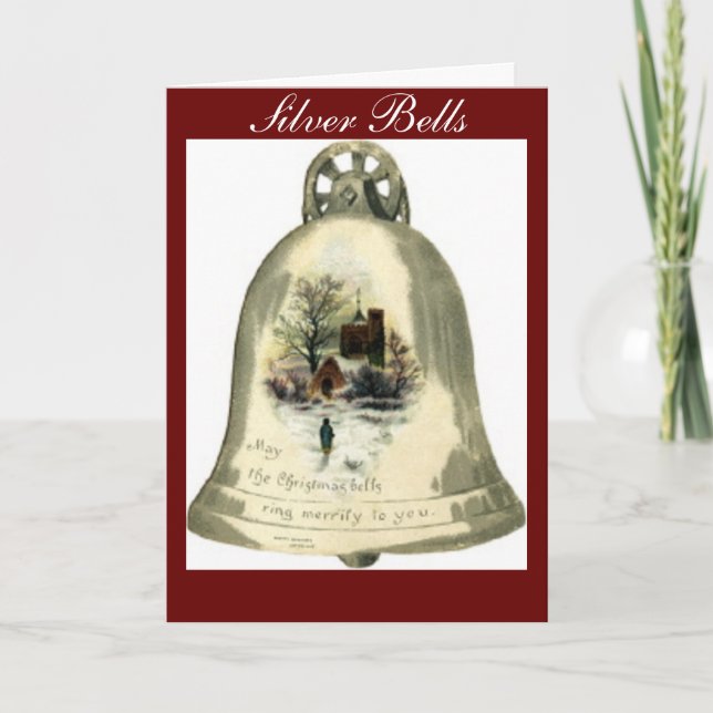 Silver Bells, Christmas Bells Holiday Card (Front)