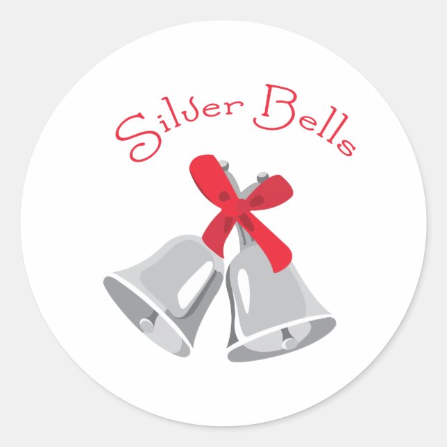 Silver Bells Classic Round Sticker (Front)