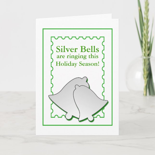 Silver Bells Custom Christmas Card (Front)