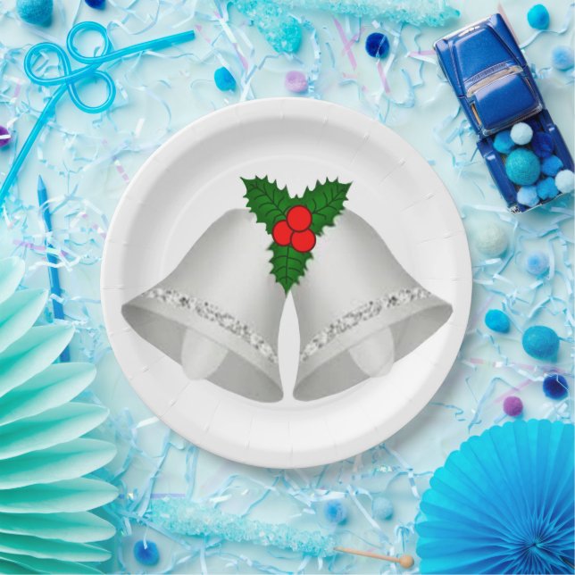 Silver Bells Paper Plates (Party)