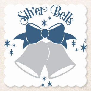 Silver Bells Scalloped Coasters