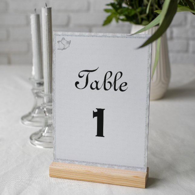 Silver Bells Symphony Wedding Reception Table Number (Creator Uploaded)