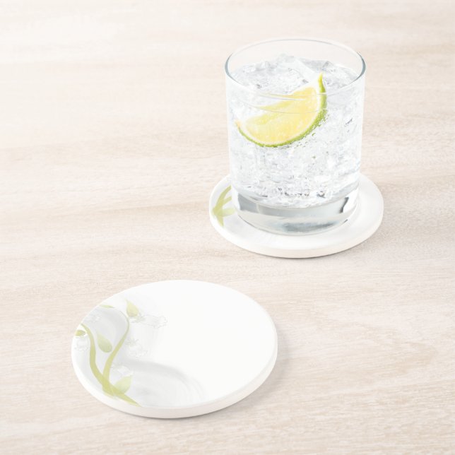 Silver Bells Watercolor Wash Coaster (Side)