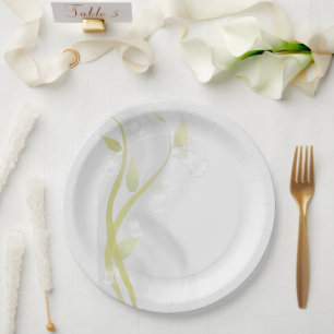 Silver Bells Watercolor Wash Paper Plate